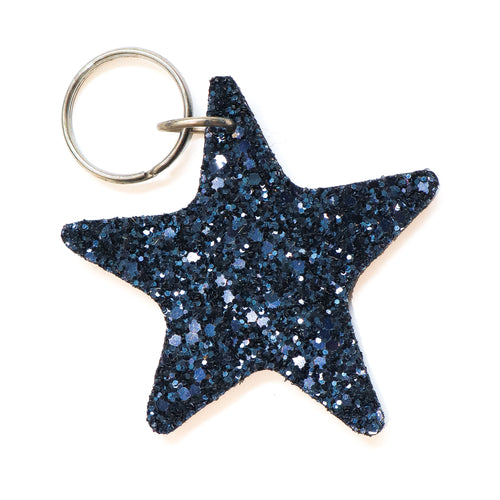 Navy Glitter Star Keyring
