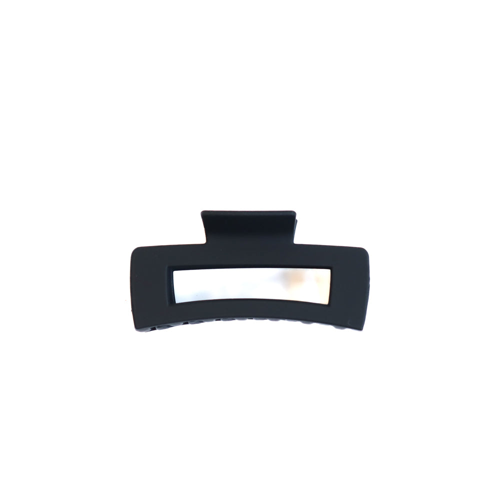 Black Rectangle Soft Touch Large Claw Clip