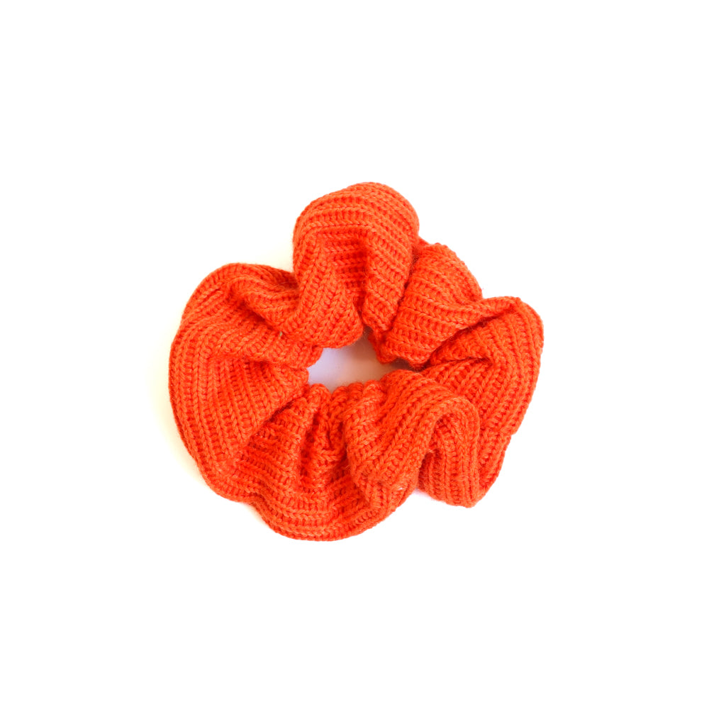 Orange Knit Scrunchie