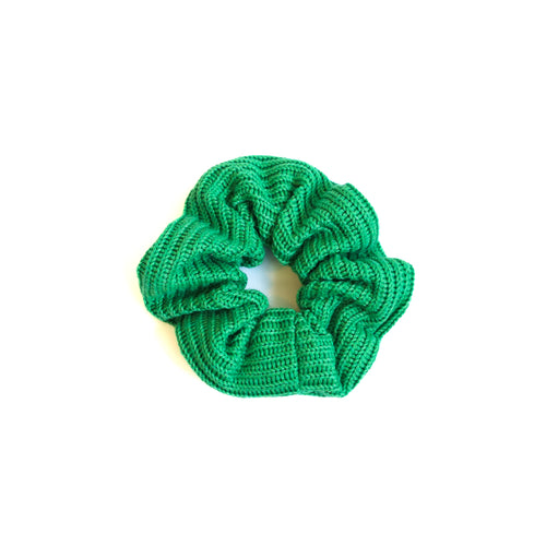 Green Knit Scrunchie
