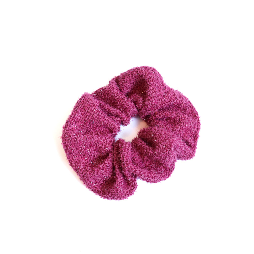 Pink Sparkle Knit Scrunchie