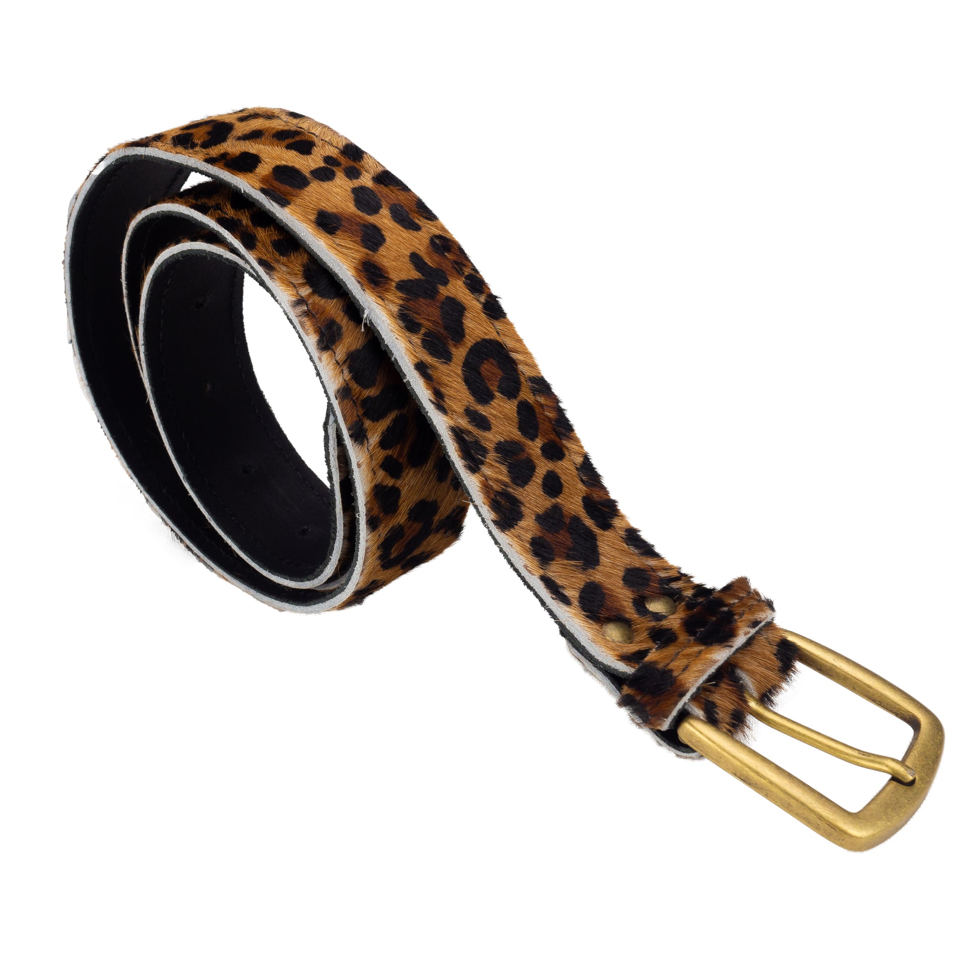 Jaguar Print Leather Belt