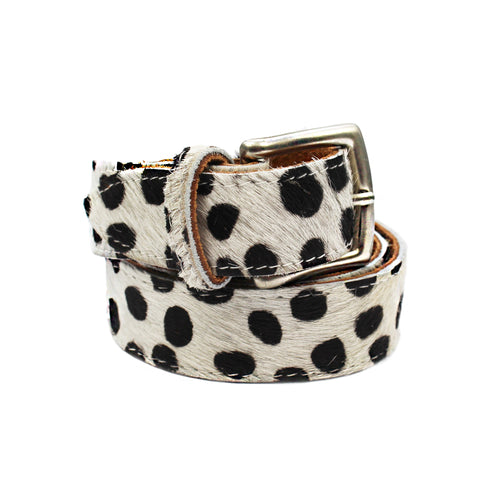 Leather Belt - Dalmatian Print