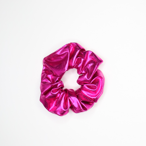 Dark Pink Metallic Scrunchie