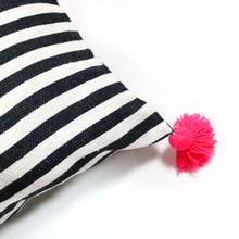 Black and White Stripe Rectangle Cushion