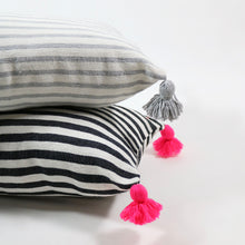 Black and White Stripe Rectangle Cushion