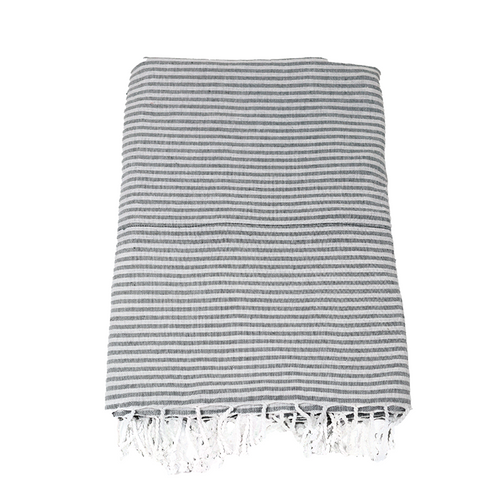 Grey & White Striped Hammam Towel