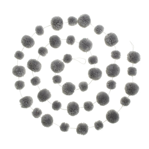 Grey Pompom Bunting