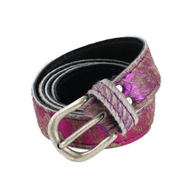 Leather Belt - Mottled Purple